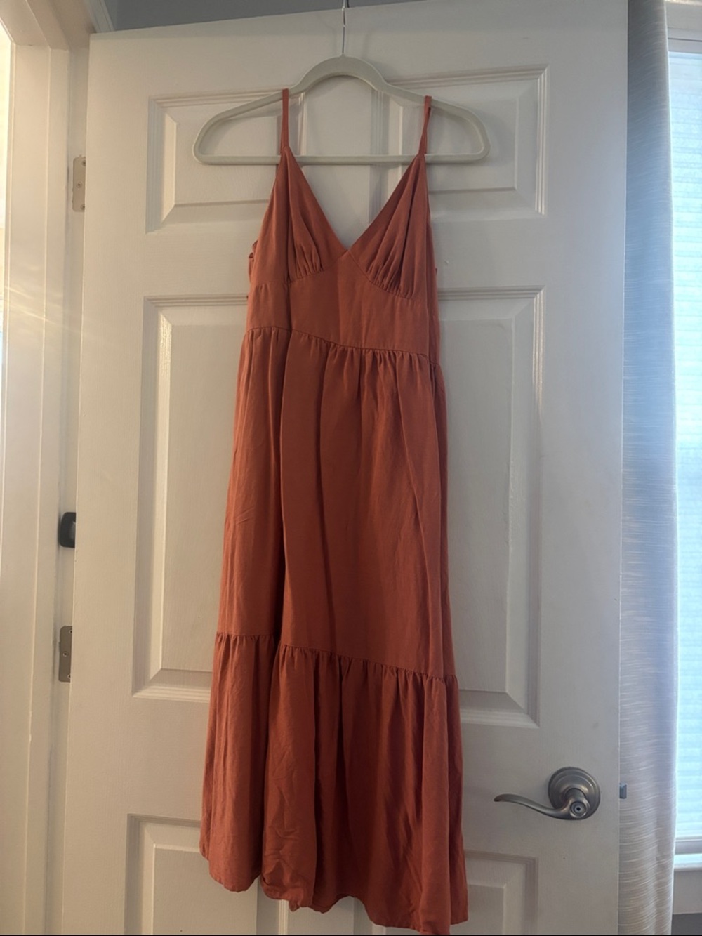 Marshalls Rust Spaghetti-Strap Tiered Maxi Dress